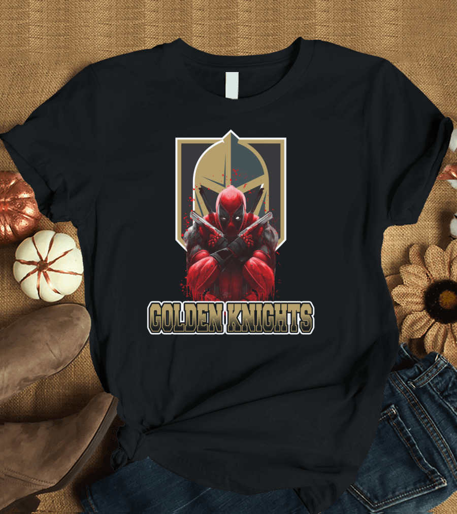 Golden Knights Deadpool Mashup NHL and Marvel Fan Crossover T-Shirt