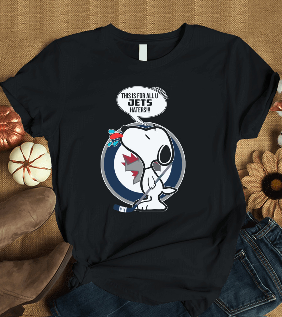 Snoopy Jets Haters Funny Winnipeg Fans Hockey T-Shirt