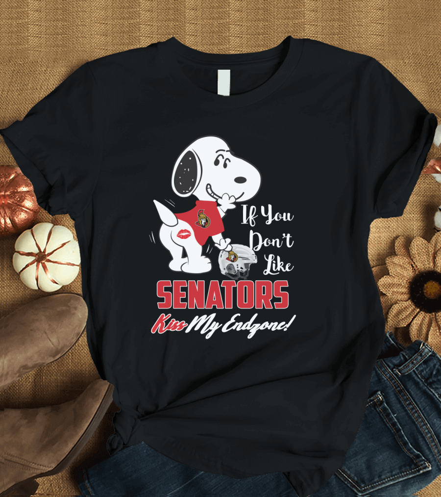 If You Don't Like Senators Kiss My Endzone Snoopy Ottawa Senators T-Shirt