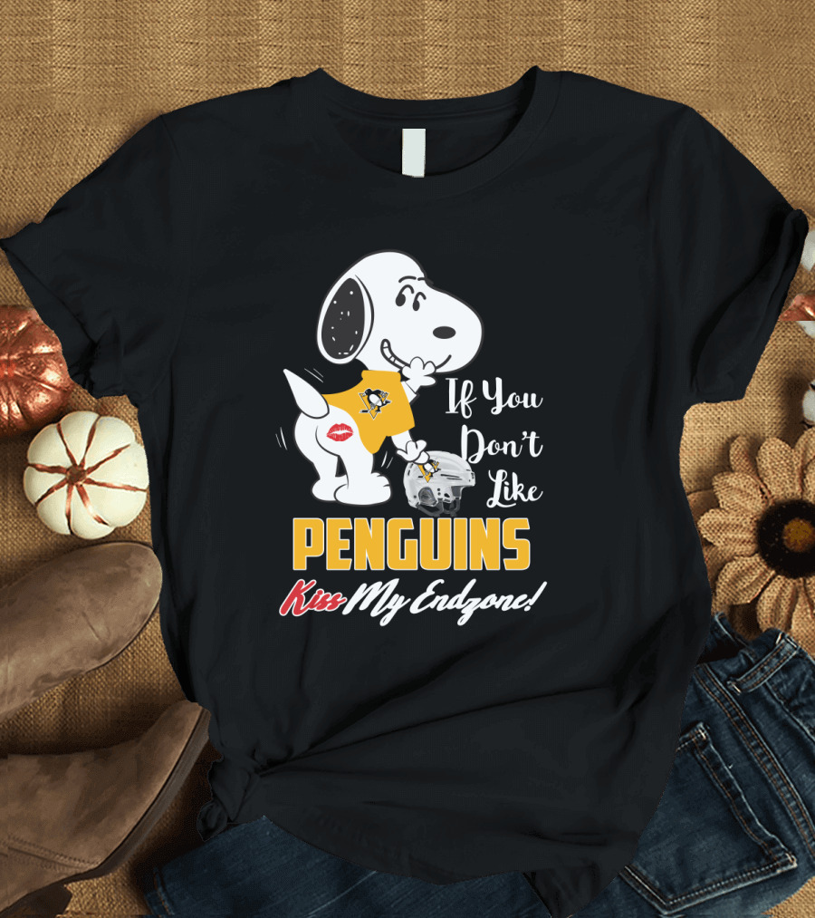 If You Don't Like Penguins Kiss My Endzone Snoopy Pittsburgh Penguins T-Shirt