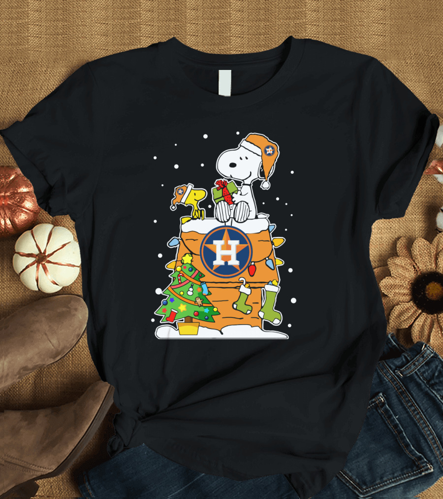 Houston Astros Snoopy Christmas Peanuts Fan Gift T-Shirt