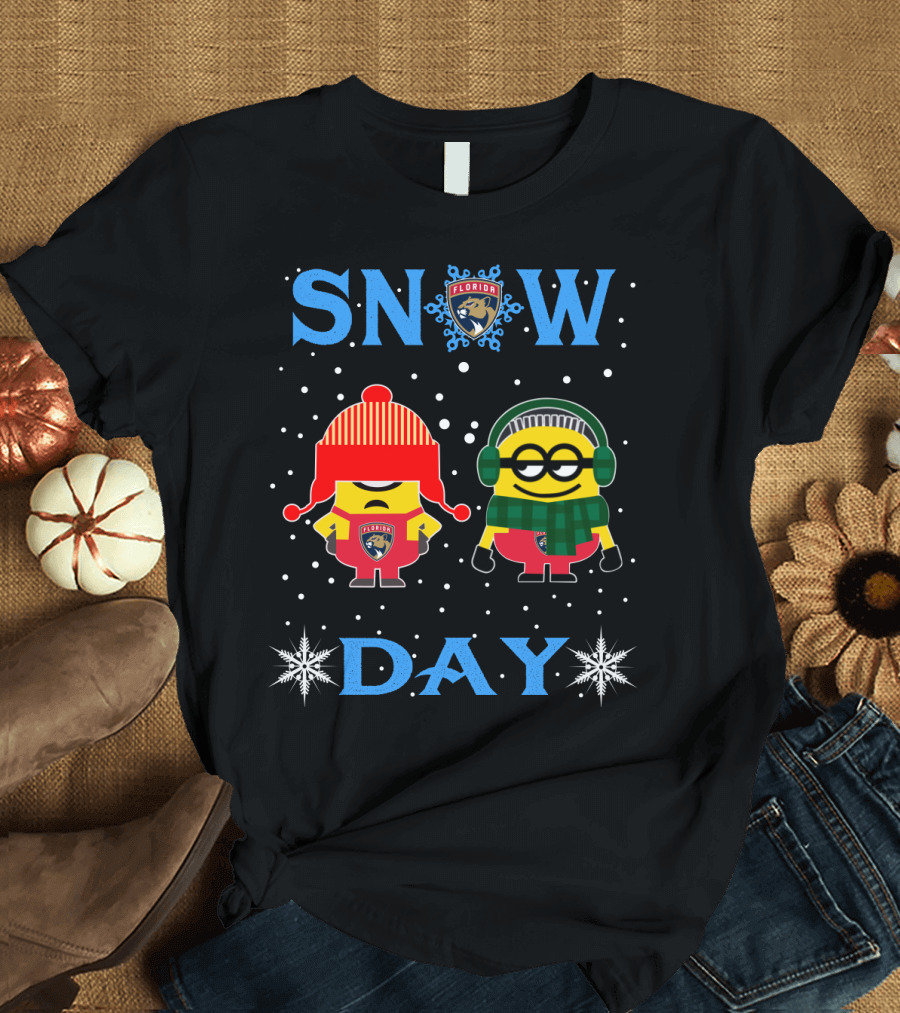Florida Panthers Minion Fans Snow Day Fun Time T-Shirt