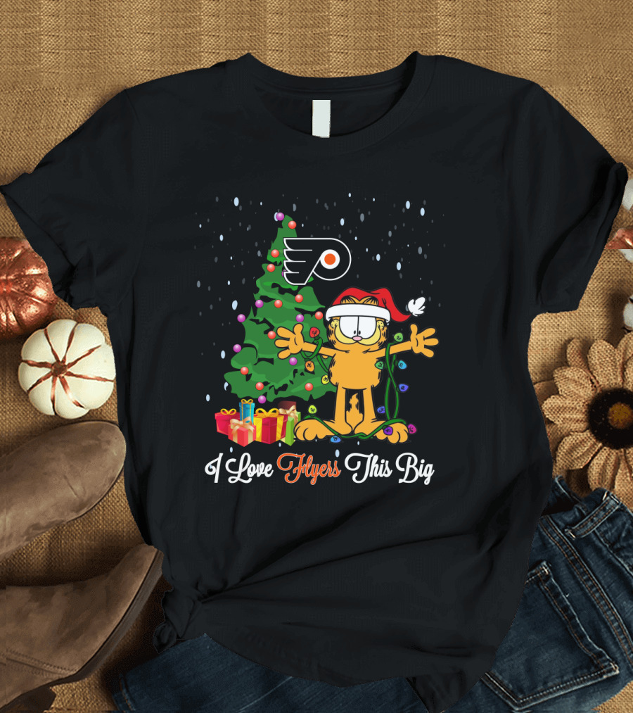 I Love Flyers This Big Garfield Christmas Tree Philadelphia Flyers T-Shirt