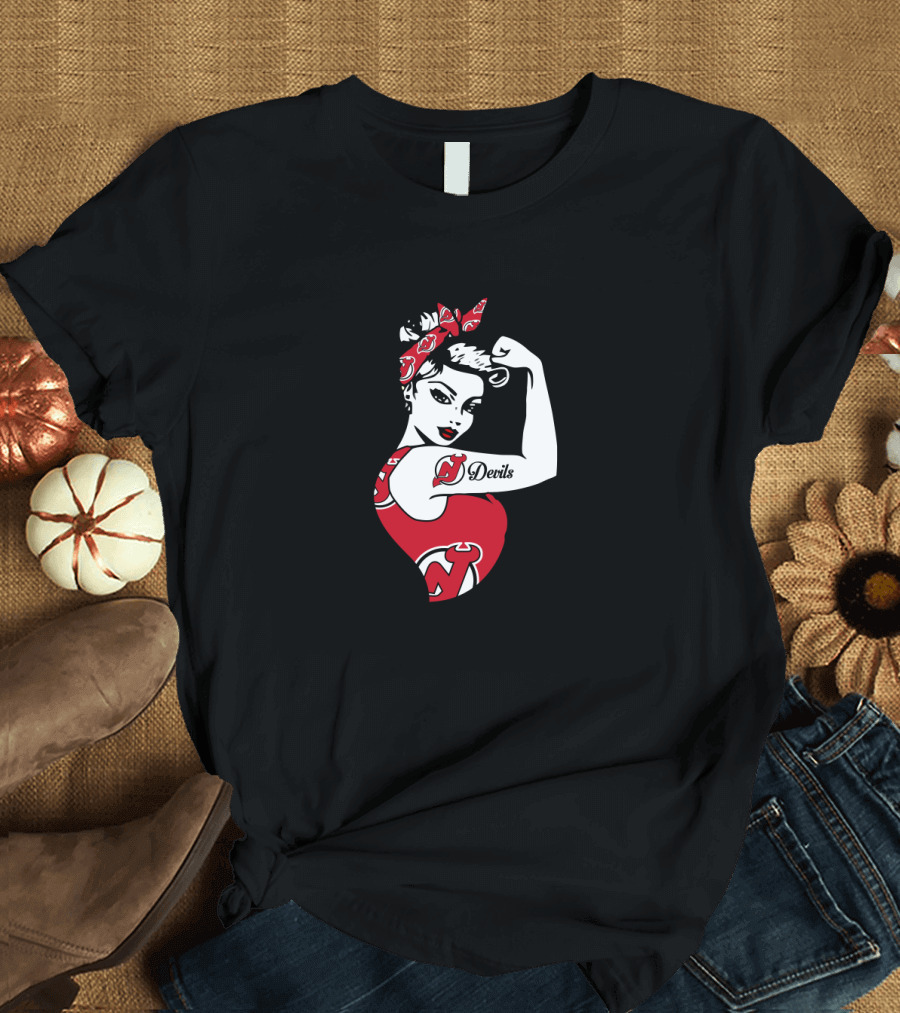 New Jersey Devils Unbreakable Strong Girl Devils Tattoo Iconic T-Shirt
