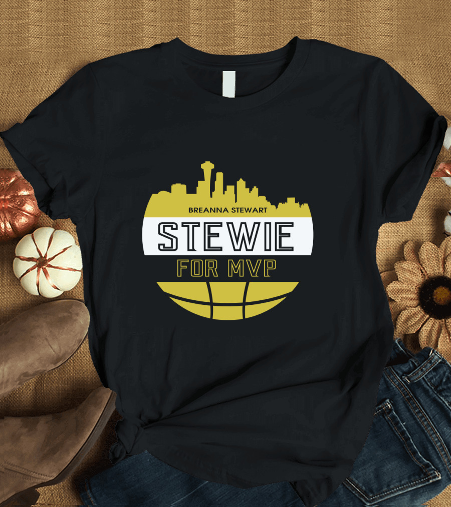 Breanna Stewart Stewie For MVP Seattle Skyline Basketball Fan T-Shirt