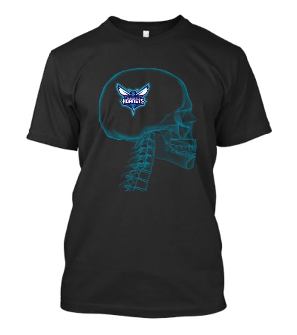 Charlotte Hornets Halloween Skeleton Brain T-Shirt