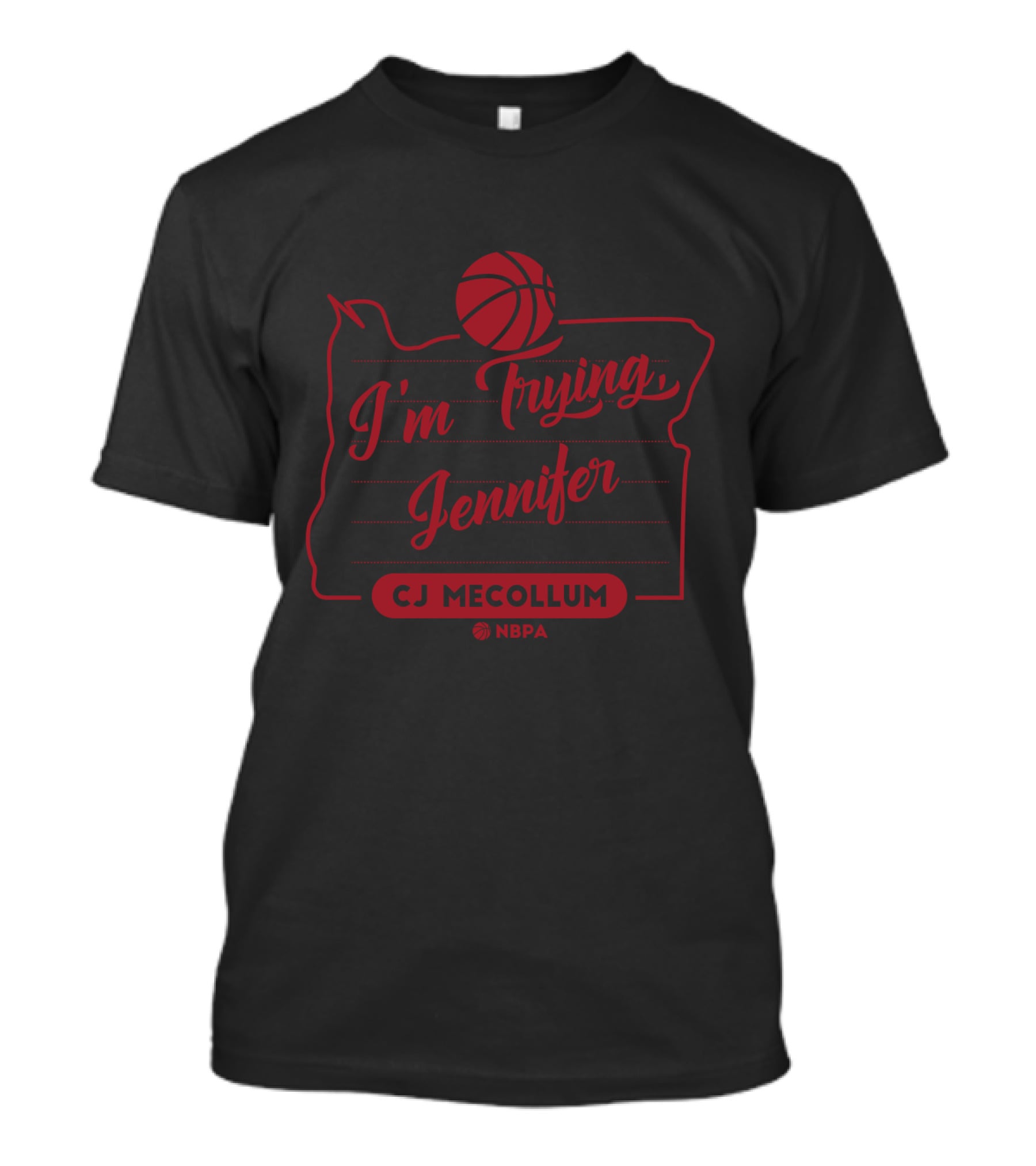Cj Mccollum Nbpa I’m Trying Jennifer Basketball T-Shirt