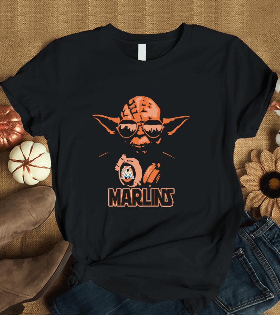 Yoda Star Wars Miami Marlins Crossover Fans T-Shirt