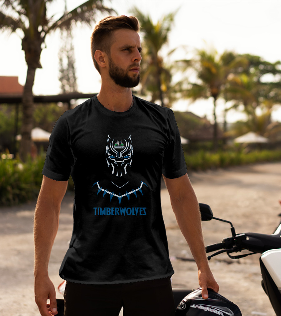 Timberwolves Fans Black Panther Style T-Shirt