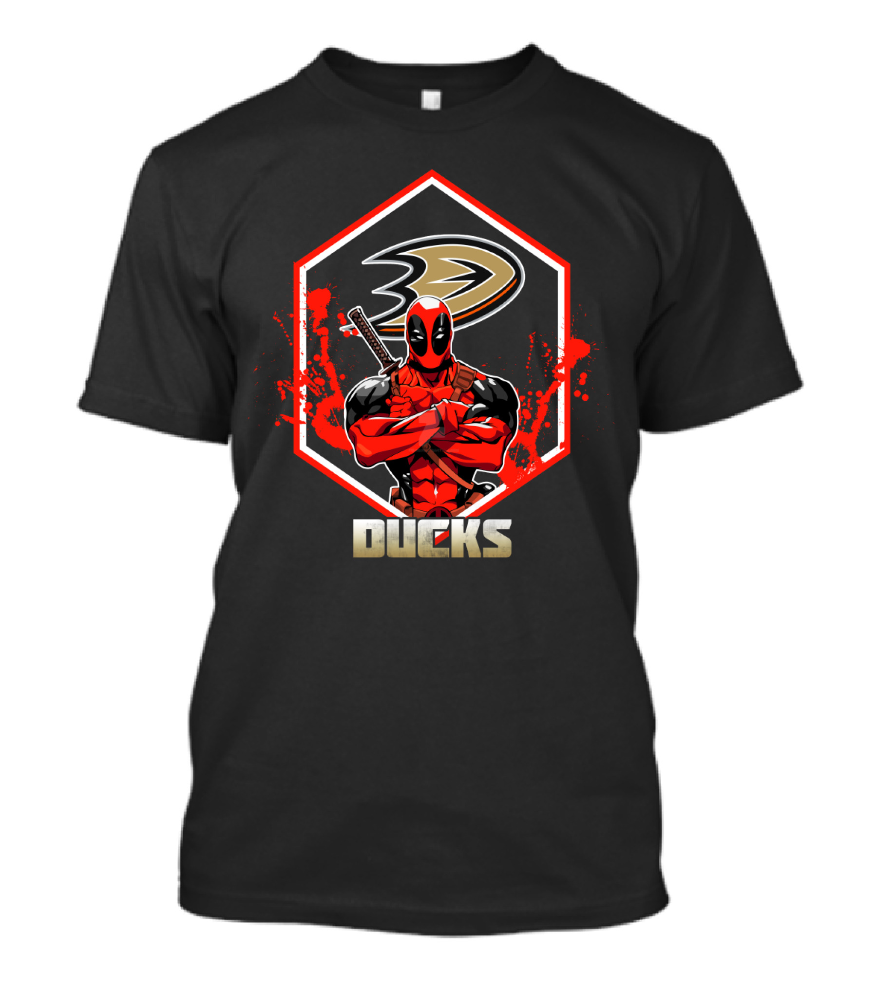 Deadpool Anaheim Ducks Crossover Fan Art T-Shirt