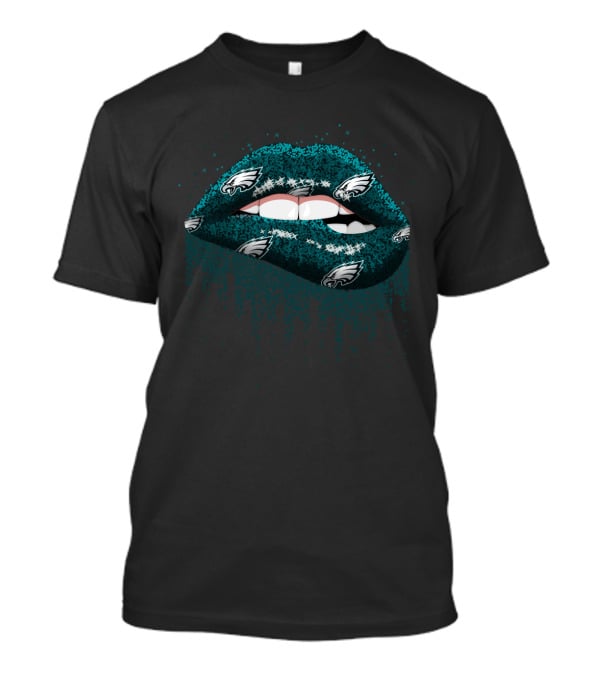 Glitter Lips Philadelphia Eagles Logo Style Fan Gear T-Shirt