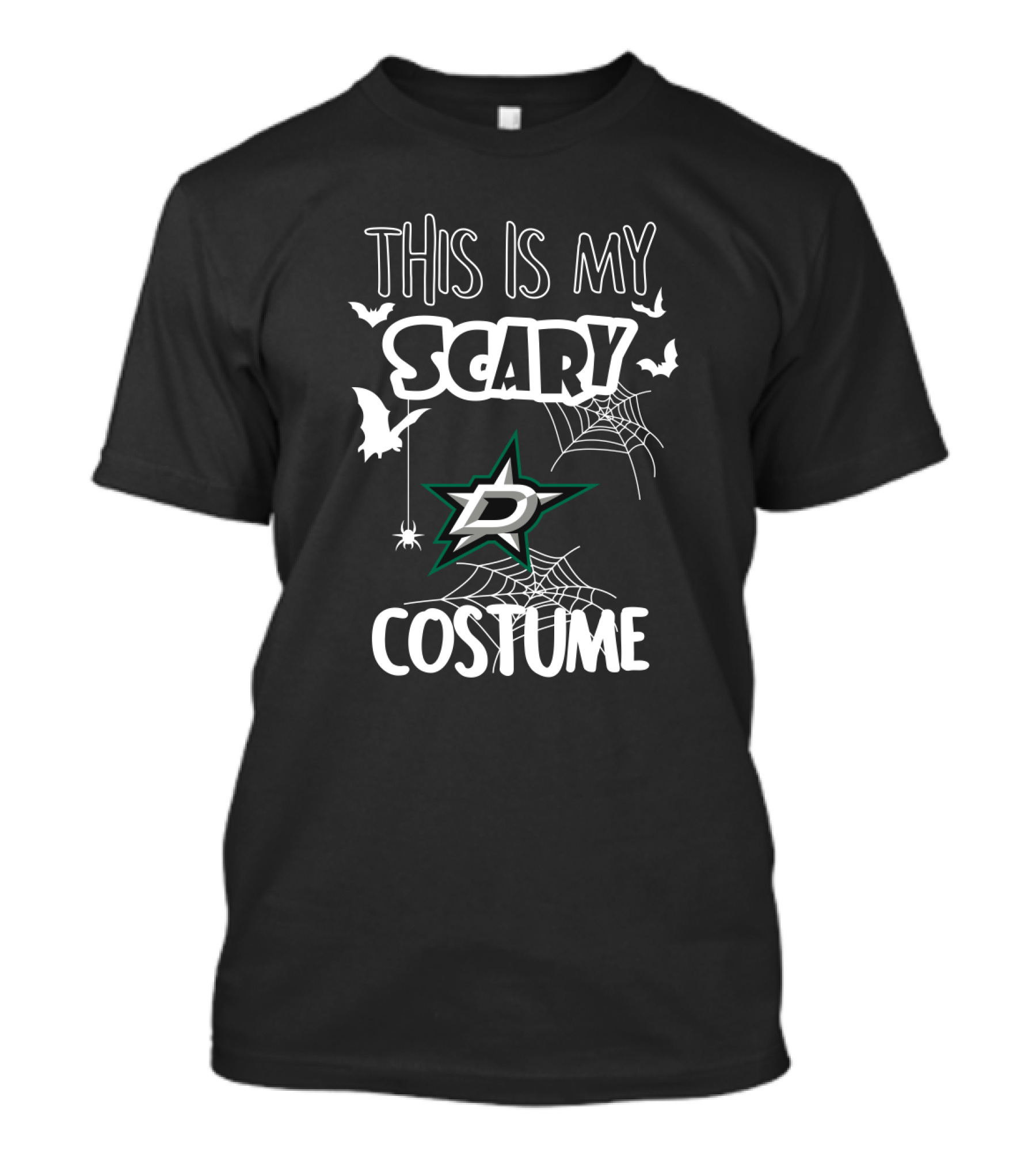 This Is My Scary Costume Dallas Stars Logo Bat Spider Web Halloween T-Shirt