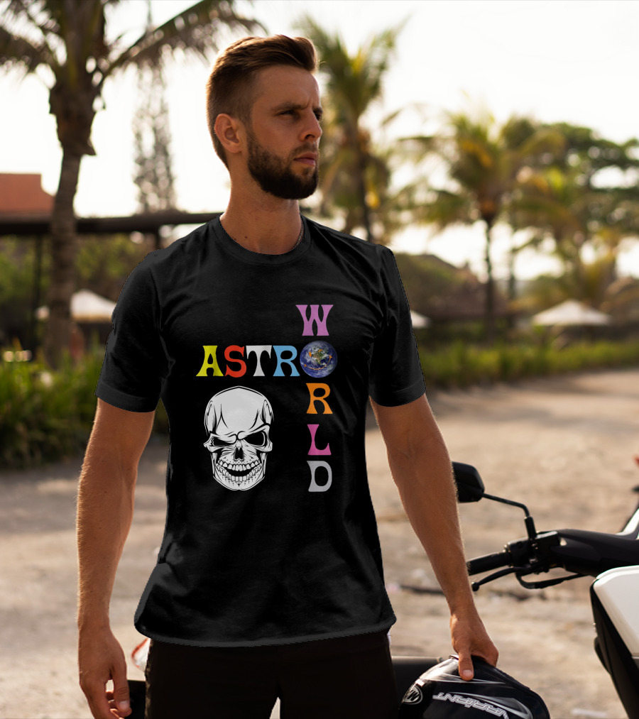 Astroworld Lettering Skull Earth Graphic Travis Scott T-Shirt