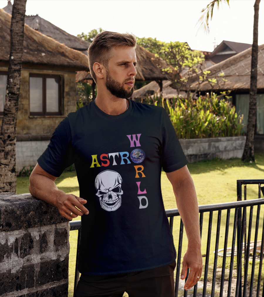 Astroworld Lettering Skull Earth Graphic Travis Scott T-Shirt