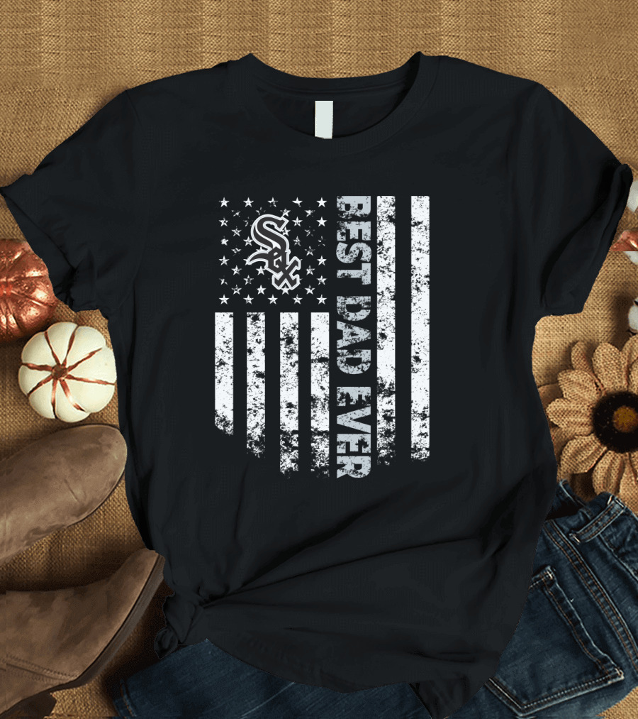 Chicago White Sox Best Dad Ever American Flag Design Sox T-Shirt