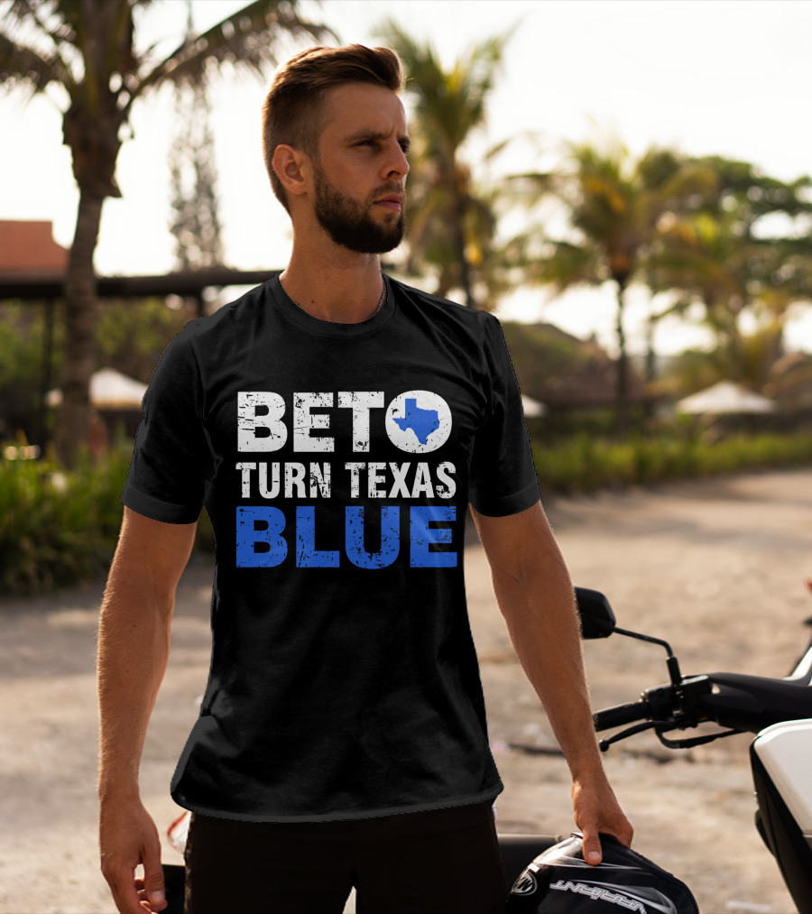 Beto O'Rourke Turn Texas Blue State Outline T-Shirt