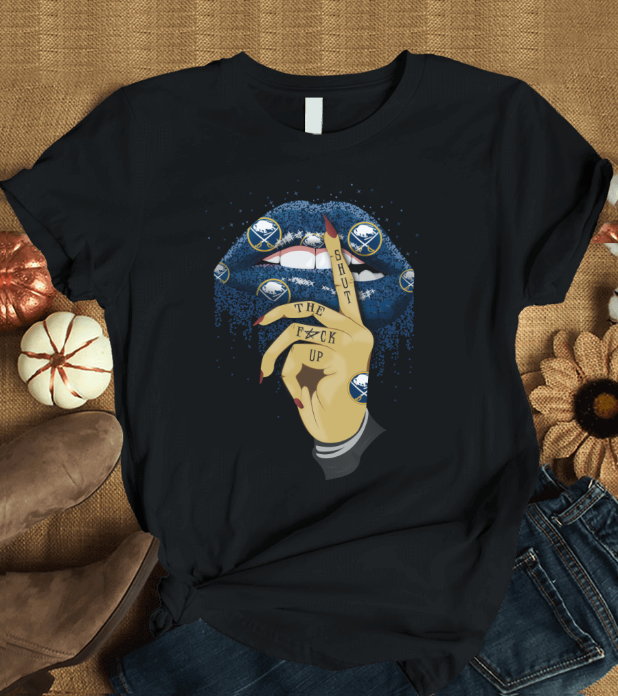 Buffalo Sabres Glitter Lip Shut Up T-Shirt