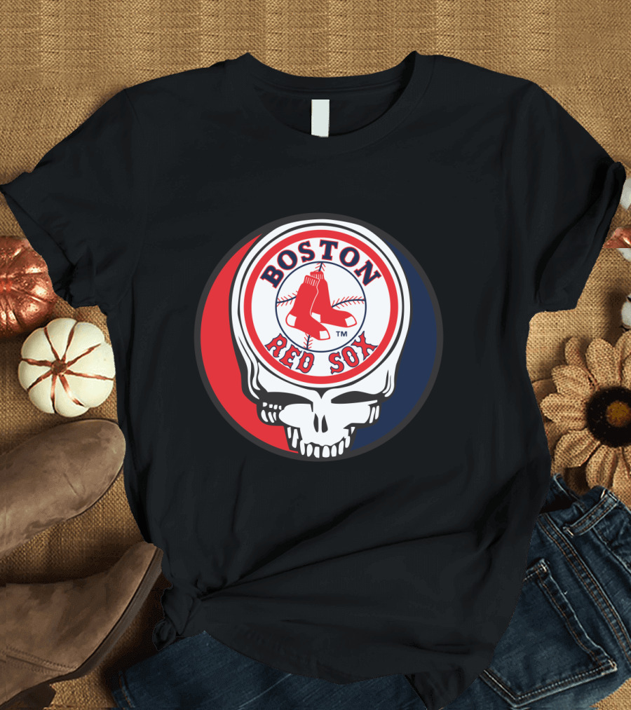 Boston Red Sox Skull Logo Grateful Dead Fans Baseball Teams T-Shirt