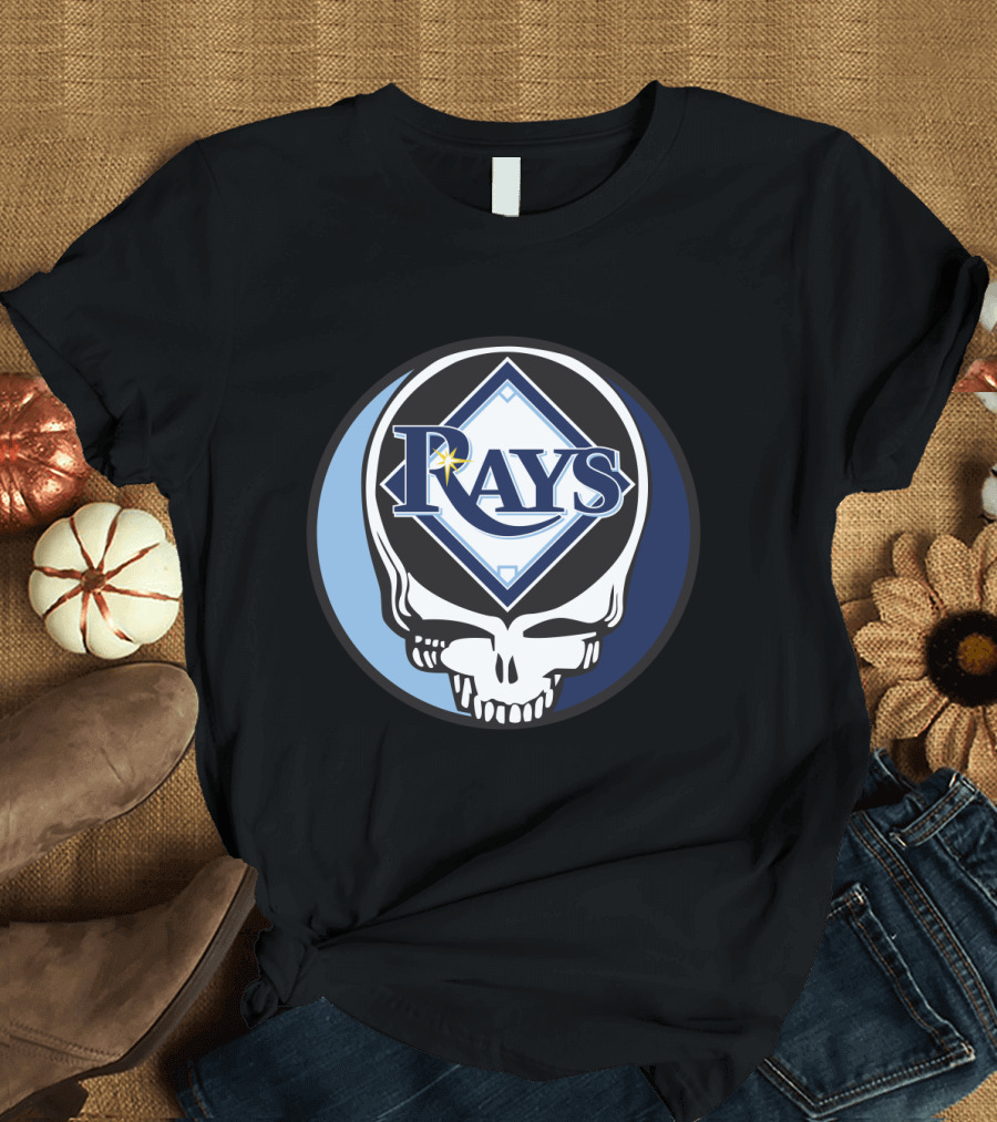 Grateful Dead Skull with Tampa Bay Rays Logo for Fans T-Shirt