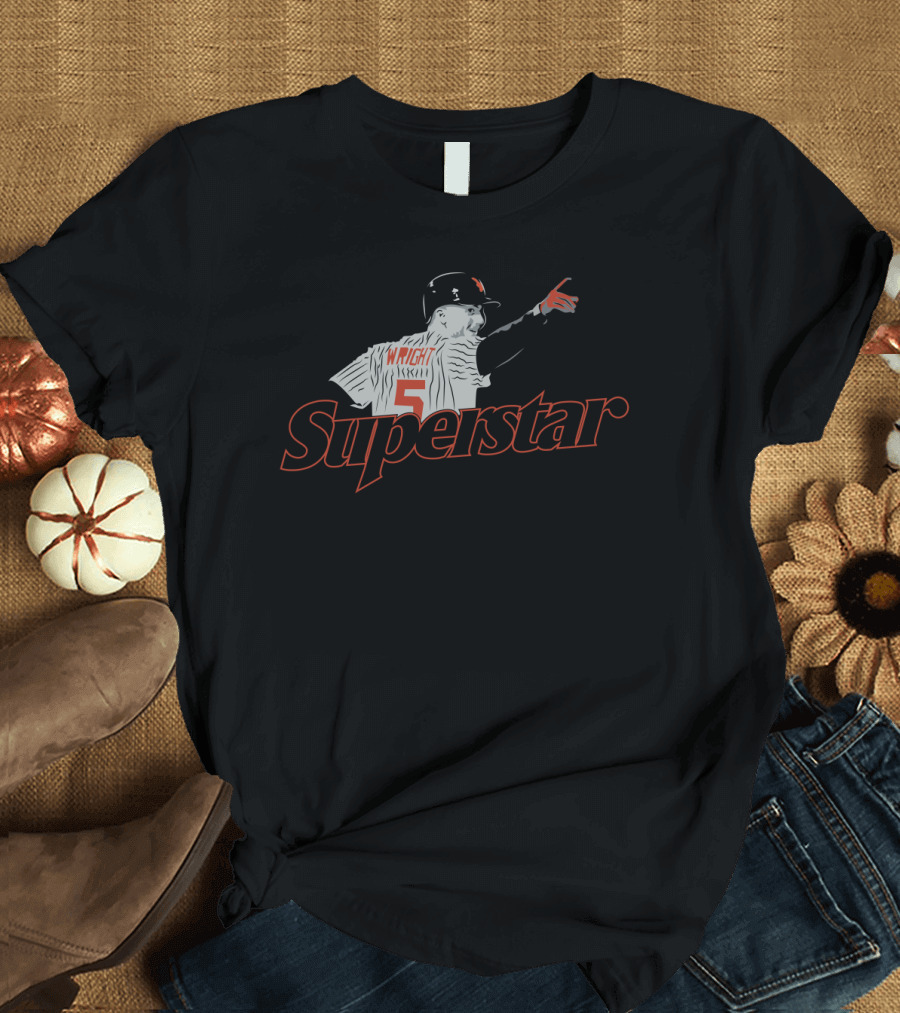 Superstar David Wright Number 5 Baseball T-Shirt