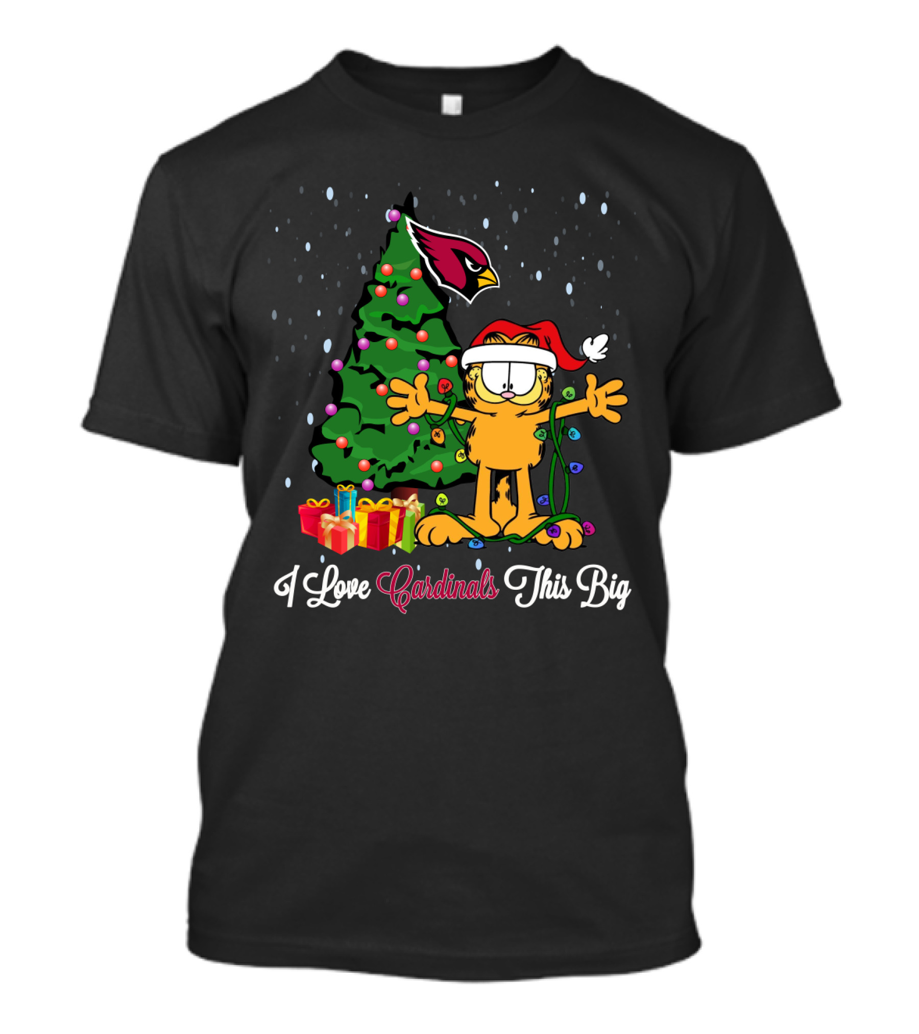 Arizona Cardinals Christmas Garfield I Love Cardinals This Big T-Shirt