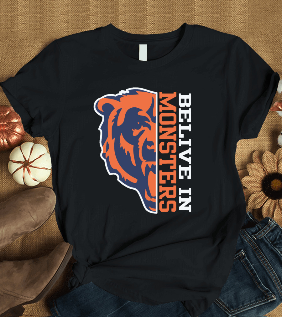 Belive In Monsters Bear For Chicago Fans T-Shirt