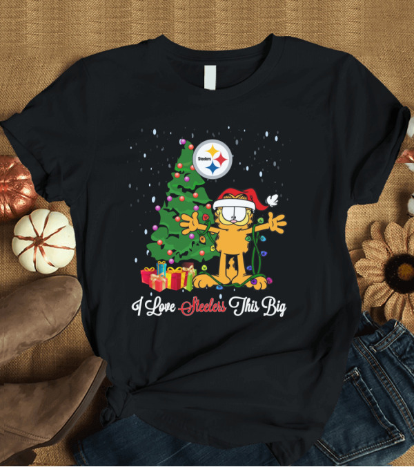 T-Shirt: Pittsburgh Steelers Holiday Cheer I Love Steelers This Big Christmas Tree and Gifts T-Shirt Pittsburgh Steelers Holiday Cheer I Love Steelers This Big Christmas Tree and Gifts T-Shirt