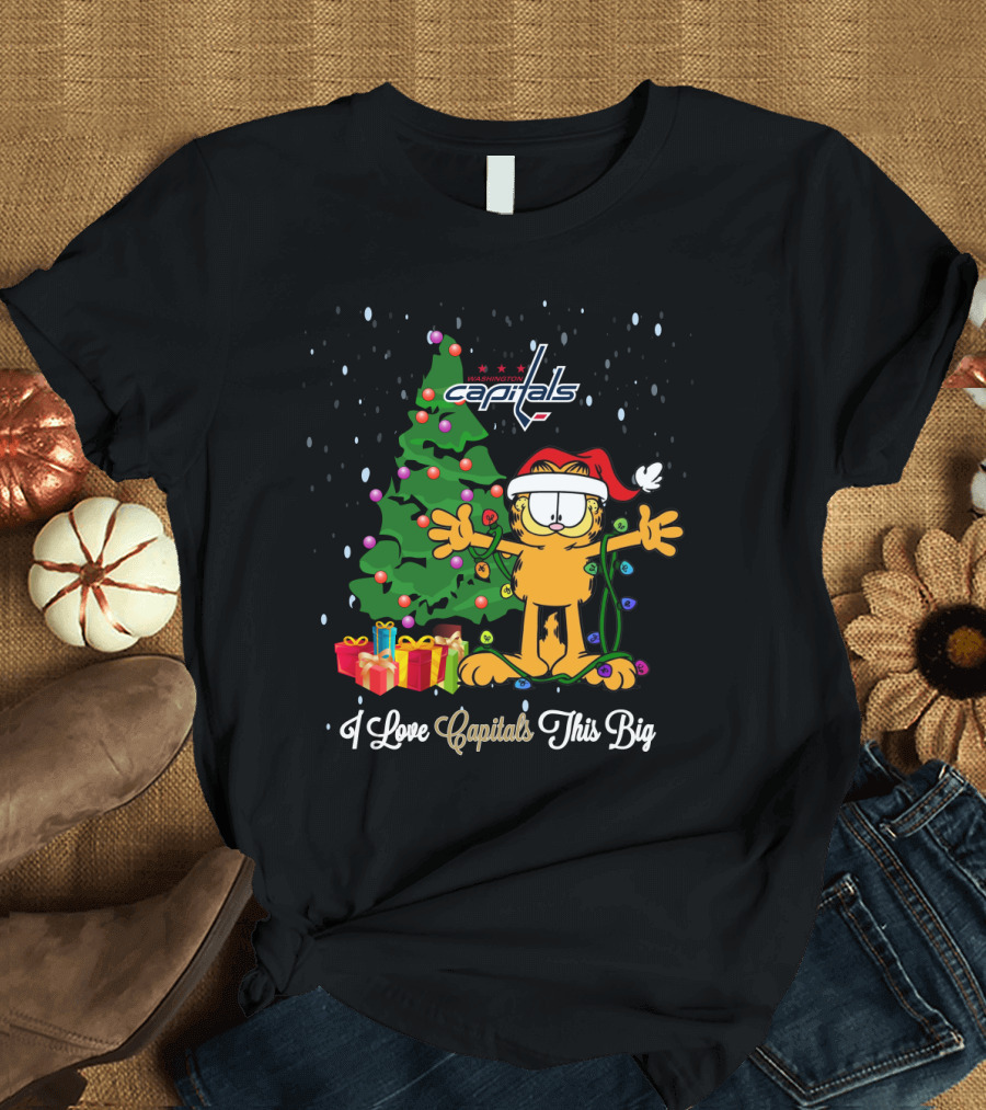 Washington Capitals Christmas Tree Garfield I Love Capitals This Big T-Shirt