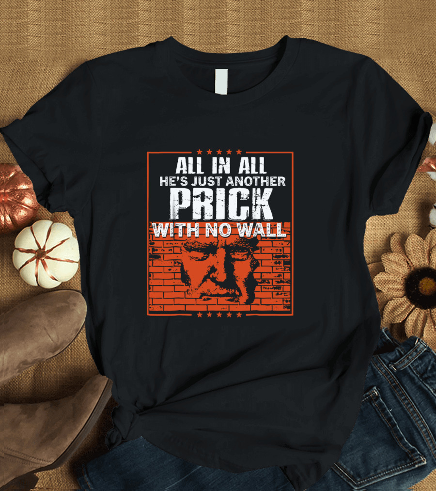 All In All He's Just Another Prick With No Wall With Brick Background T-Shirt