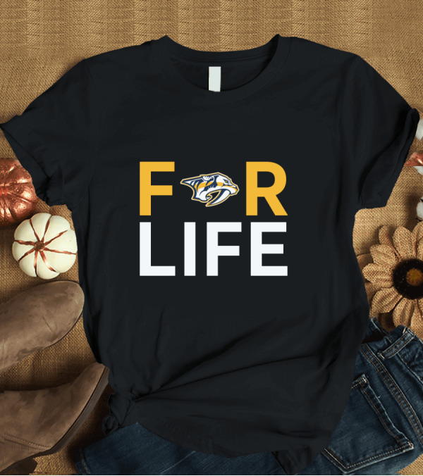 T-Shirt: Nashville Predators For Life Fans NHL Team T-Shirt Nashville Predators For Life Fans NHL Team T-Shirt