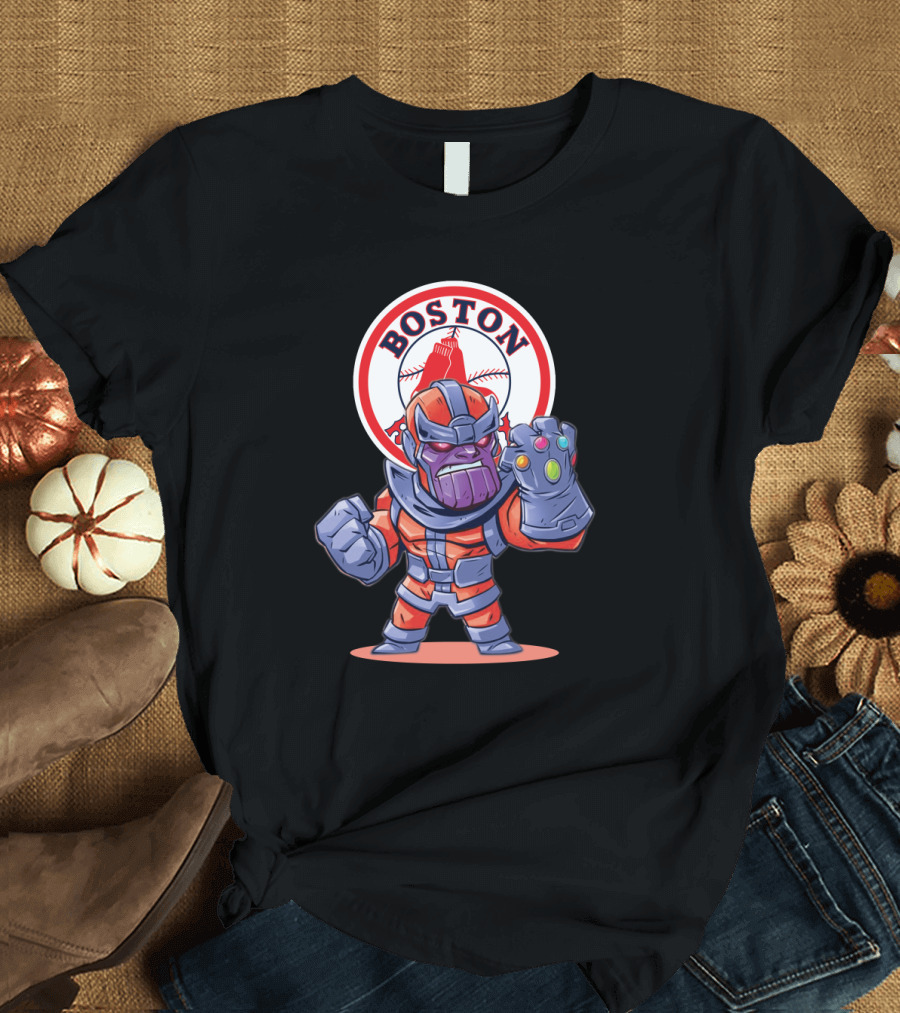 Boston Red Sox Thanos Infinity Gauntlet Crossover Fan T-Shirt