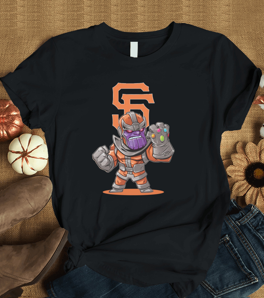 San Francisco Giants Thanos Mashup Fan Art with Infinity Gauntlet T-Shirt