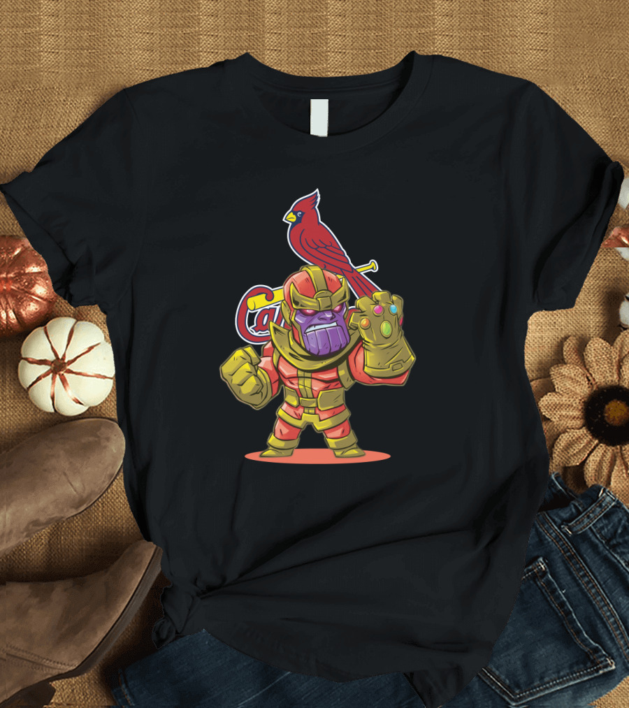 Thanos Infinity Gauntlet Meets St. Louis Cardinals Baseball Fan T-Shirt