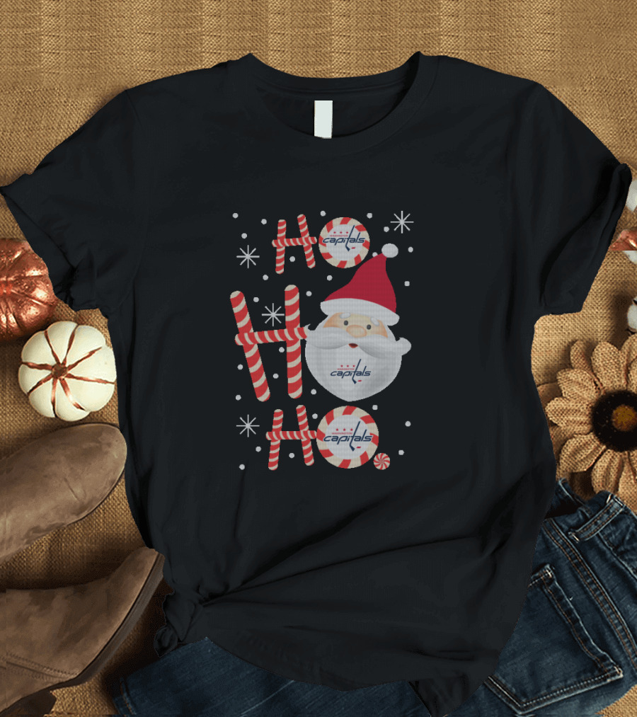 Ho Ho Ho Capitals Christmas Santa Logo For Washington Fans T-Shirt