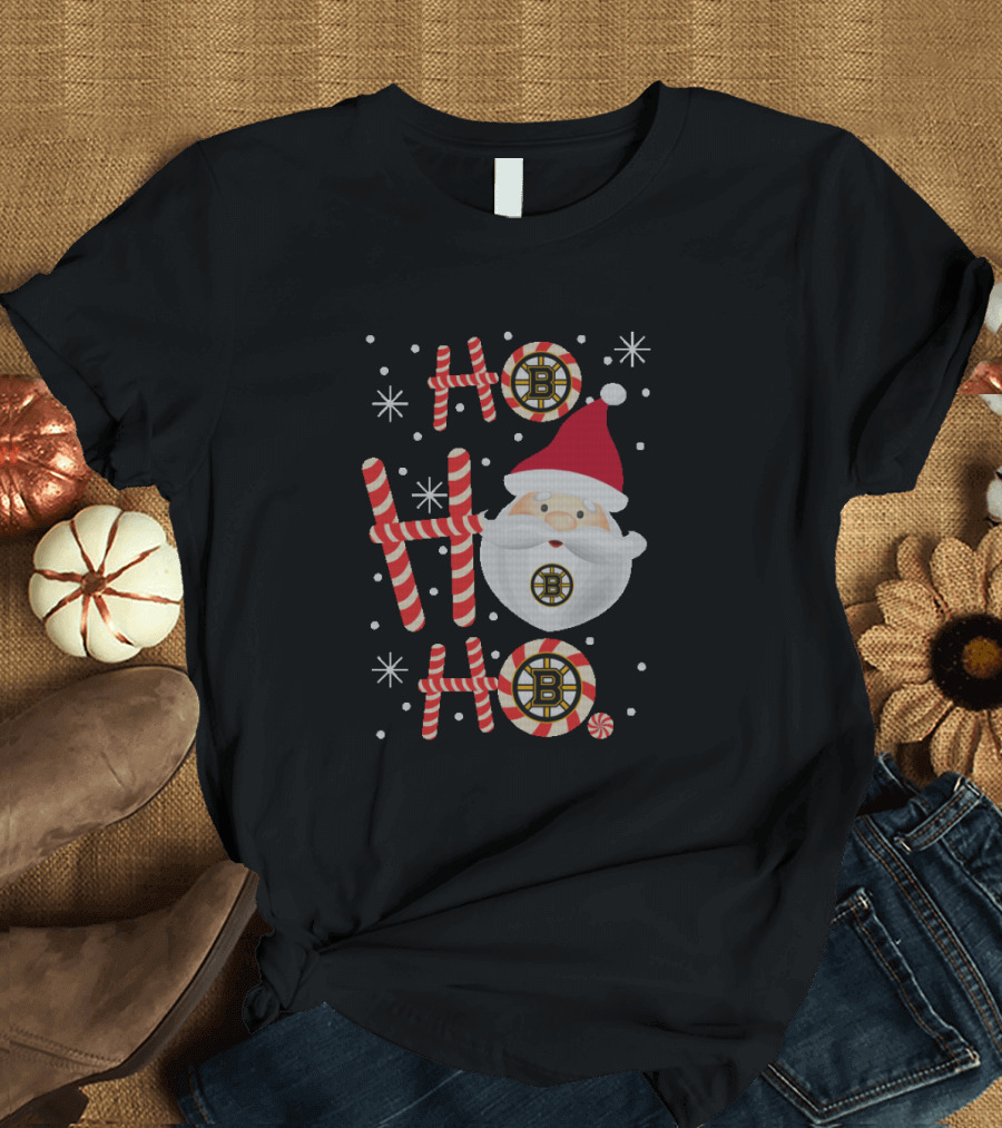Santa Ho Ho Ho Christmas Boston Bruins T-Shirt