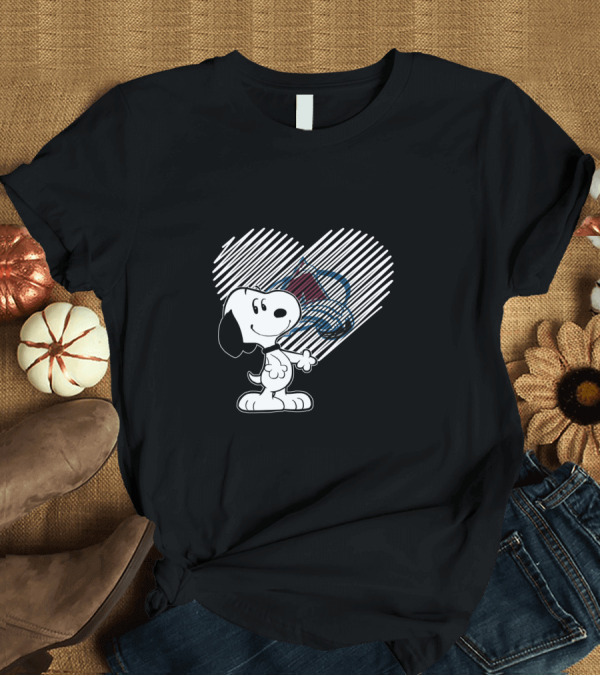 T-Shirt: Snoopy Heart Colorado Avalanche Fan Art NHL Collaboration Peanuts T-Shirt Snoopy Heart Colorado Avalanche Fan Art NHL Collaboration Peanuts T-Shirt