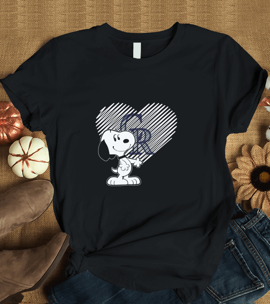 Snoopy Heart Love CR Colorado Rockies T-Shirt