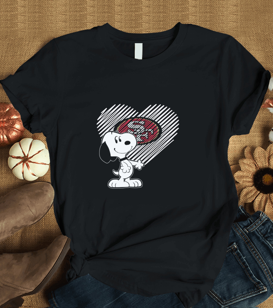 Snoopy Heart San Francisco 49ers Logo Fan Love T-Shirt