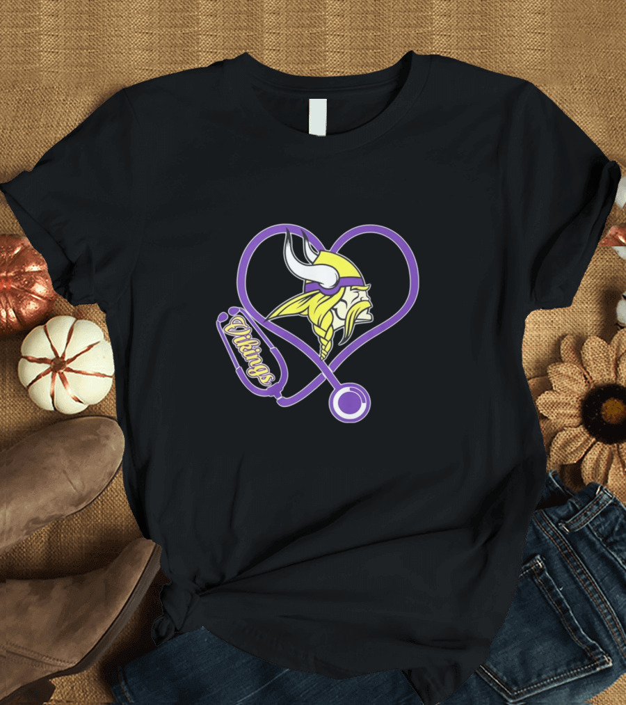 Vikings Stethoscope Heart T-Shirt
