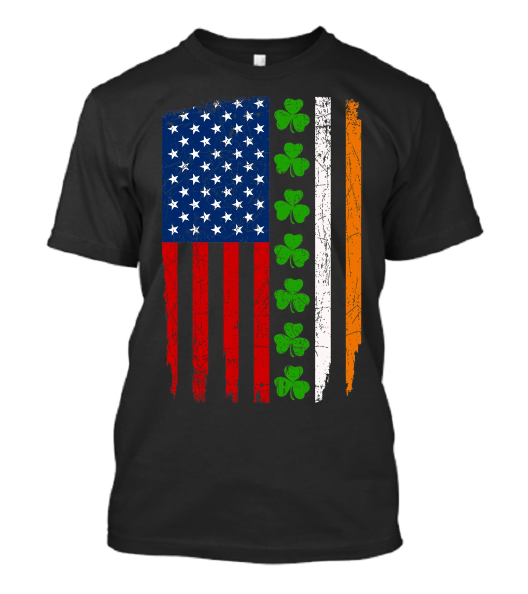 American Irish Flag With Shamrocks T-Shirt
