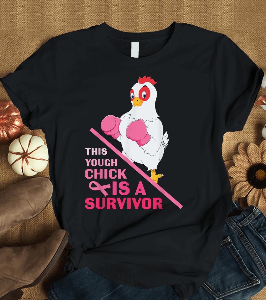 This Tough Chick Is a Survivor Breast Cancer Pink T-Shirt