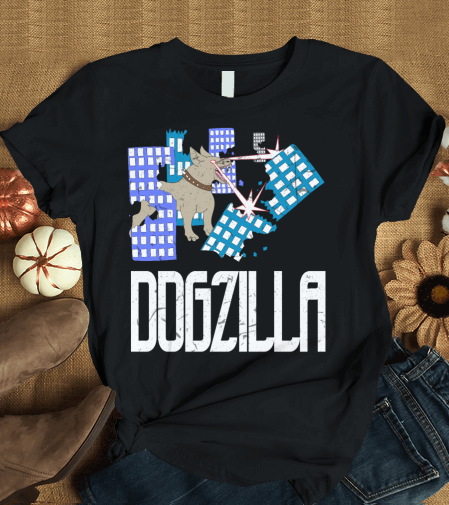 DOGZILLA Laser-Eyed Dog Rampaging Through Skyscrapers T-Shirt