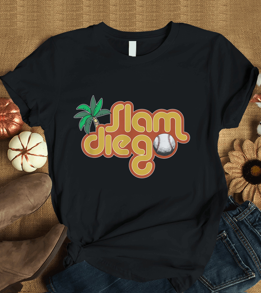 Slam Diego Baseball Palm Tree Baseball T-Shirt