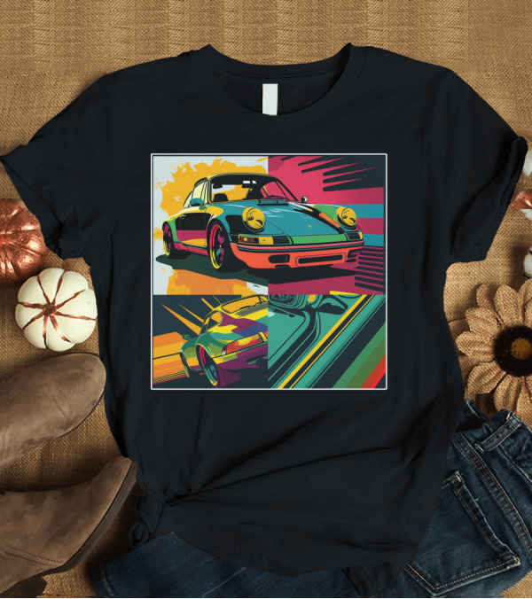 T-Shirt: Porsche 911 Vibrant Neon Pop T-Shirt Porsche 911 Vibrant Neon Pop T-Shirt