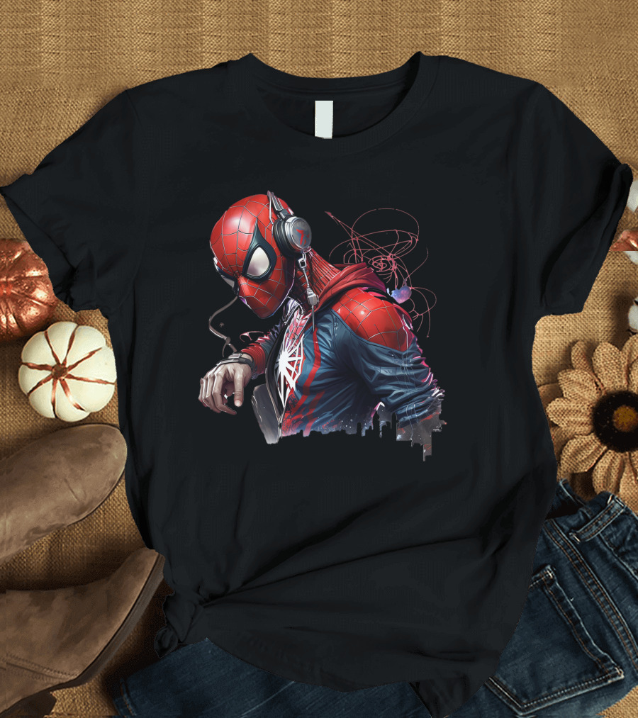 Spider Man Hip Hop Headphones Urban Vibes T-Shirt