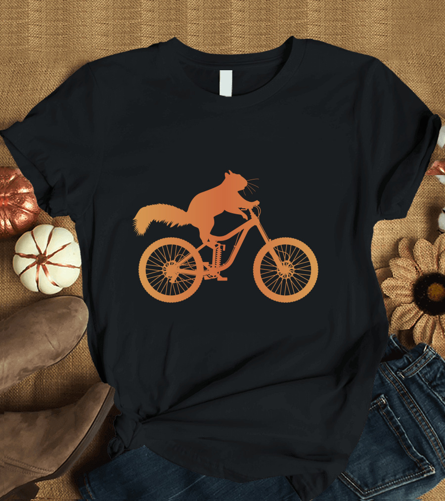Cycling Squirrel Adventure on Mountain Bike T-Shirt