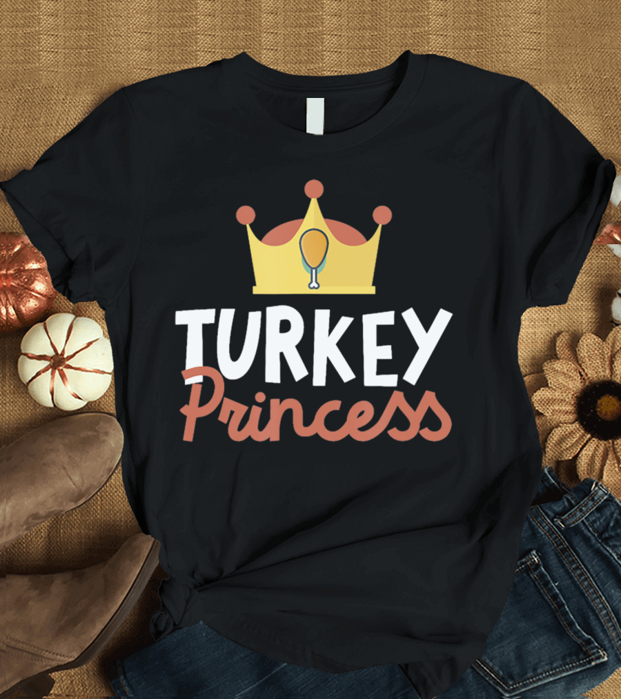 Turkey Princess Thanksgiving Crown T-Shirt
