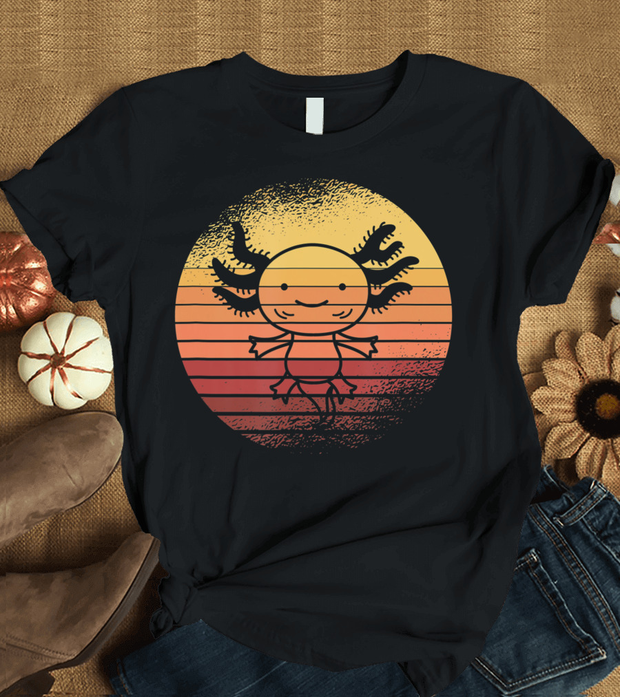 Vintage Axolotl Sunset for Salamander Owner T-Shirt