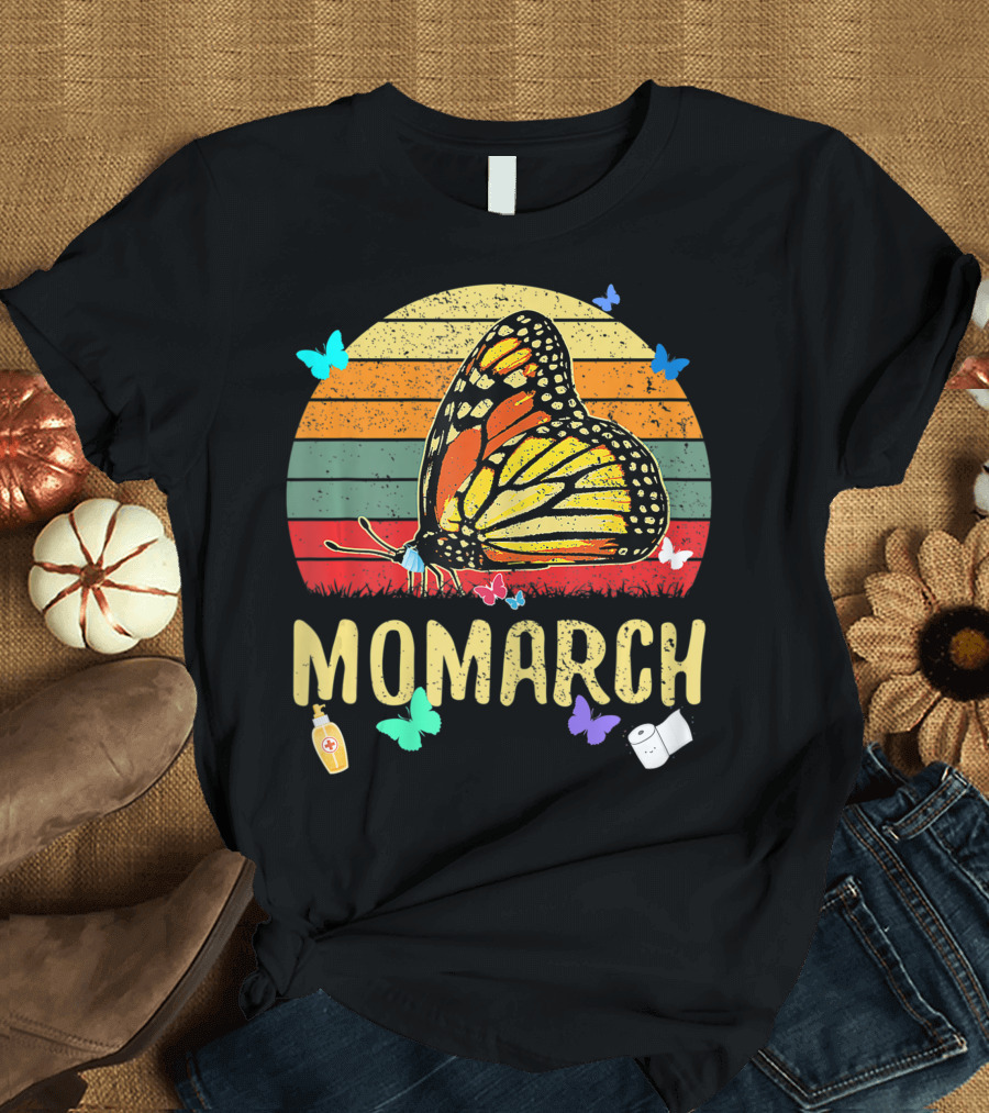 MOMARCH Butterfly Retro Sunset Plus Size T-Shirt