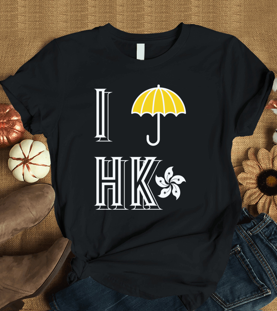 I Yellow Umbrella HK Hong Kong Flower T-Shirt